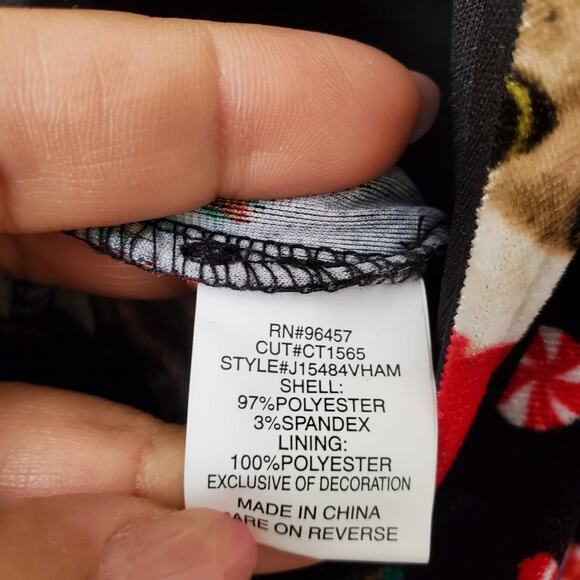 Women Christmas Cat Holiday Jumper Overall M Kitty Santa Lounge Velour NEW - Picture 6 of 10